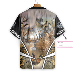 Hunting Animal In Forest Custom Name Hawaiian Shirt, Hawaiian For Gift