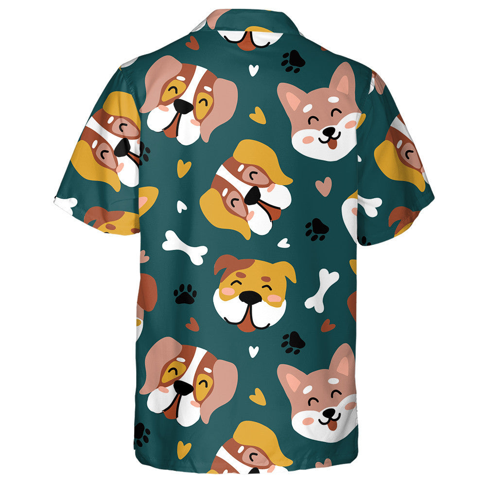 Friendly Animal Dogs Character In Cartoon Background Hawaiian Shirt, Hawaiian Shirt Gift, Christmas Gift