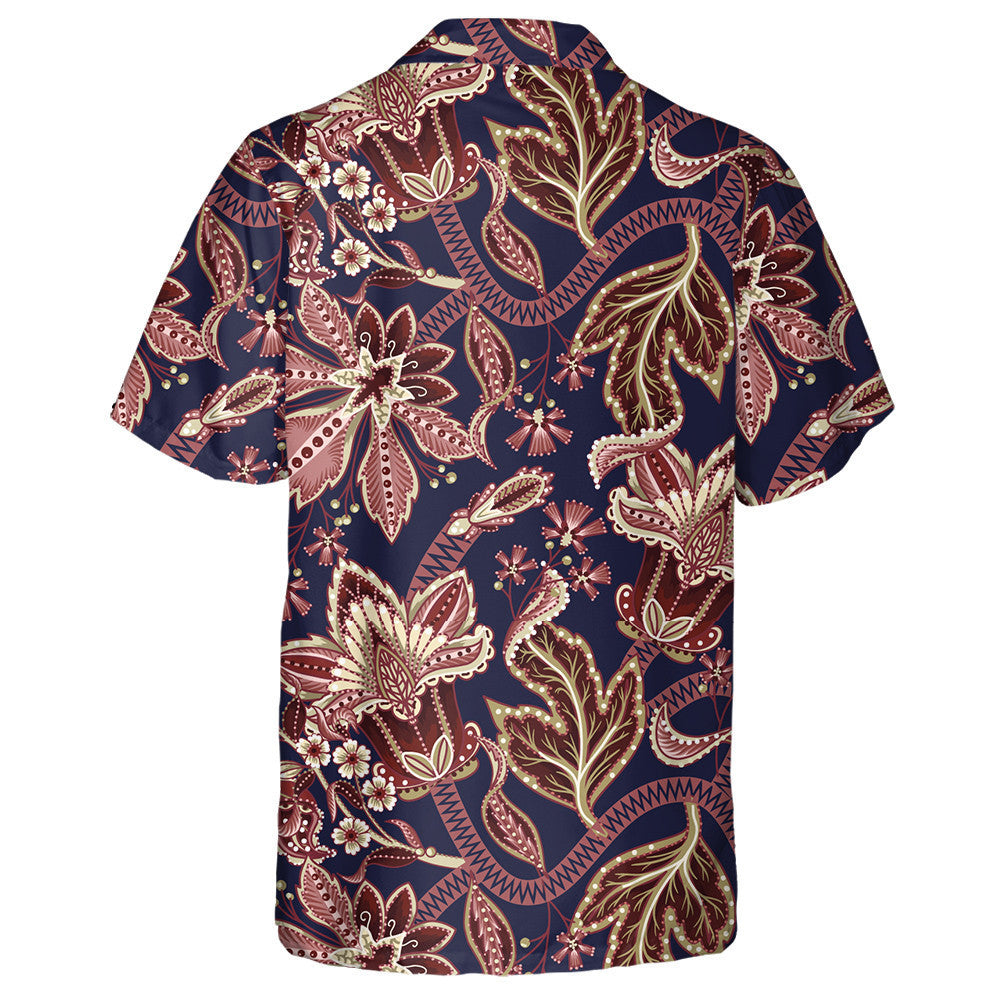 Patrún Eitneach le Ornáid Indiach Brainsí Bláthanna Iontach Léine Haváís, Bronntanas Léine Haváíais, Bronntanas Nollag