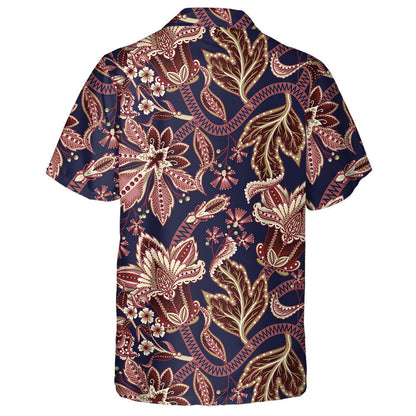 Patrún Eitneach le Ornáid Indiach Brainsí Bláthanna Iontach Léine Haváís, Bronntanas Léine Haváíais, Bronntanas Nollag