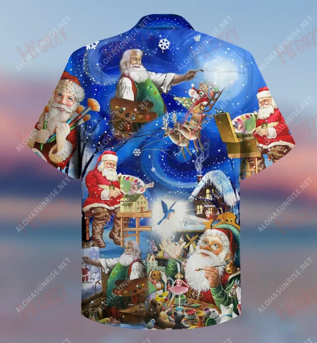 Tá Daidí na Nollag ag Péinteáil Léine Gearr Haváís Laethanta Saoire Léinte T Haváíacha Léinte Trópaiceacha D'Fhir Léinte Greannmhar Haváís, Bronntanas Léine Haváís, Bronntanas Nollag