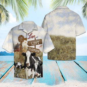 Barn And Windmill Cow In Farm Hawaiian Shirt, Hawaiian For Gift