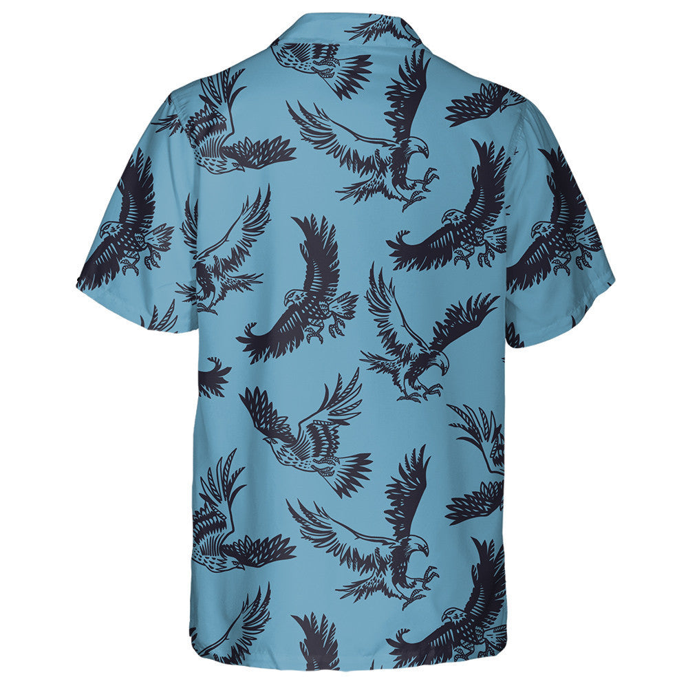Angry Black Eagles Flying In The Sky Hawaiian Shirt, Hawaiian Shirt Gift, Christmas Gift