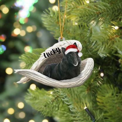 Belgian Shepherd Sleeping Angel Christmas Flat Acrylic Dog Ornament Memorial Dog Gift,Christmas Shape Ornament, Happy Christmas Ornament, Christmas Ornament Gift, Christmas Gift, Christmas Decoration