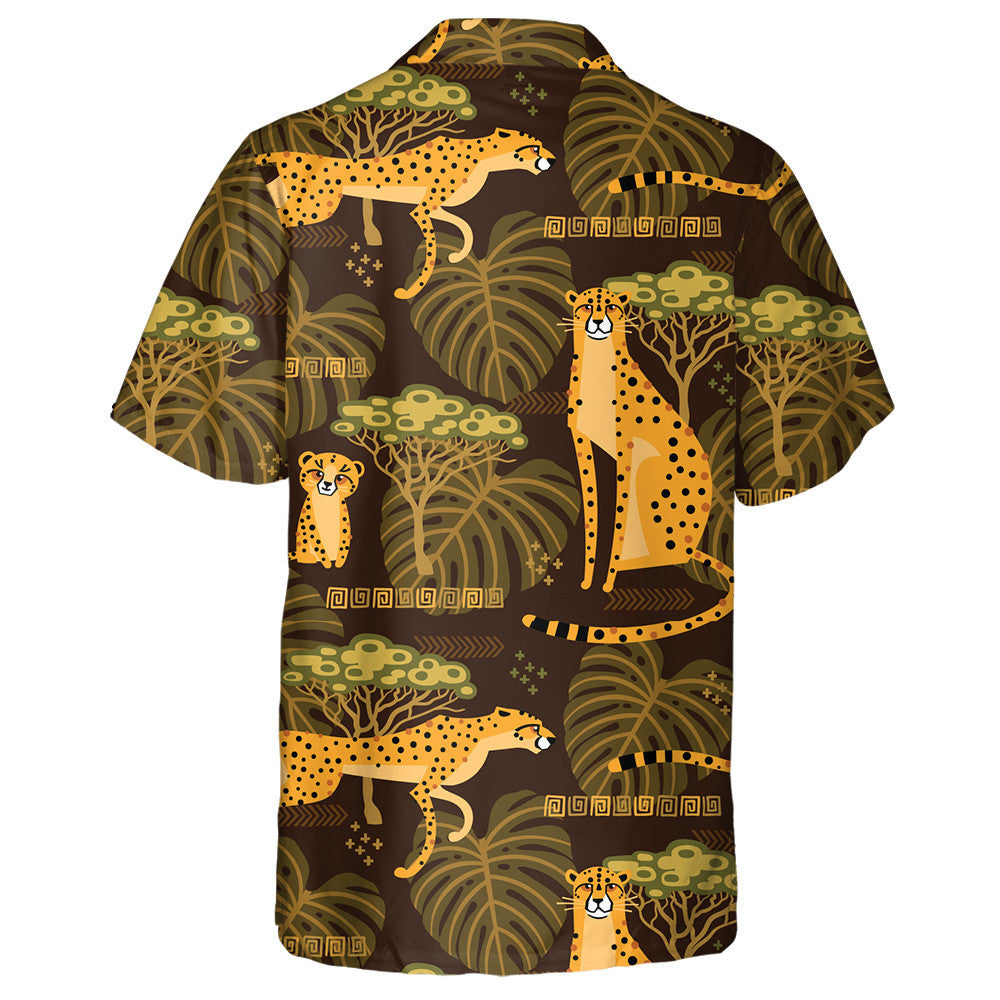 Wild African Leopards In The Jungle Hawaiian Shirt, Hwaiian For Gift
