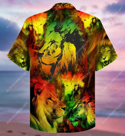 Just Awesome Colorful Lion Short Léine Haváís Samhraidh T Léinte haváís Léinte Oirbheartaíochta Haváís Léinte Crazy Haváí, Bronntanais Léine haváíais, Bronntanas Nollag