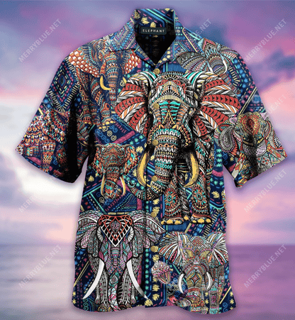 Elephant mandala Hawaiian Aloha Shirts_Hawaiian Shirt Gift, Christmas Gift