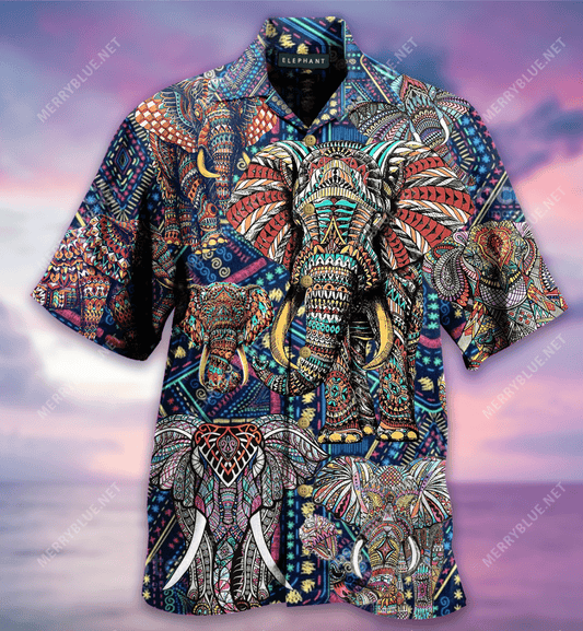 Elephant mandala Hawaiian Aloha Shirts_Hawaiian Shirt Gift, Christmas Gift