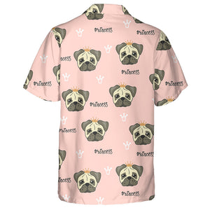 Pink Princess With Cute Face Bulldog Hawaiian Shirt,Hawaiian Shirt Gift, Christmas Gift