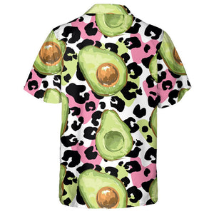 Wild African Leopard And Hand Drawn Avocado Hawaiian Shirt, Hawaiian Shirt Gift, Christmas Gift