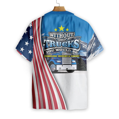 Proud To Be A Trucker American Design Hawaiian Shirt,Hawaiian Shirt Gift, Christmas Gift