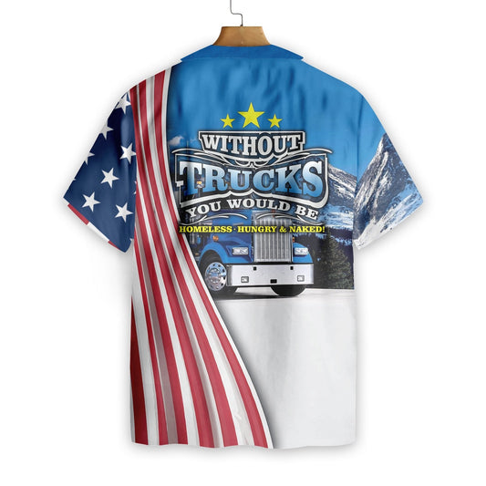 Proud To Be A Trucker American Design Hawaiian Shirt,Hawaiian Shirt Gift, Christmas Gift