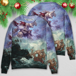 Christmas Santa Dark World Battle Ugly Christmas Sweater, Christmas Gift, Gift Christmas 2024