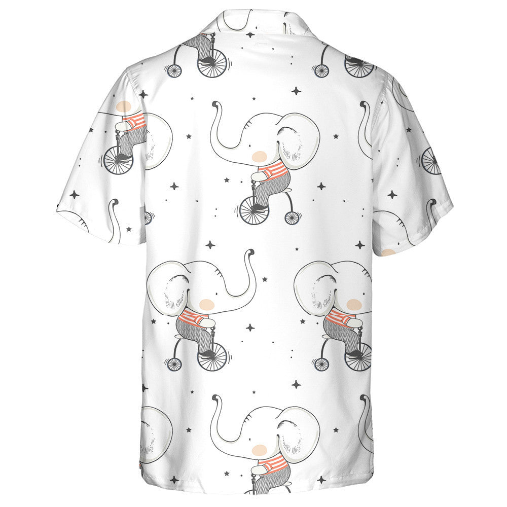 Adorable Baby Elephant Drive Bike Hawaiian Shirt, Hawaiian For Gift