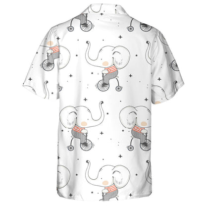Adorable Baby Elephant Drive Bike Hawaiian Shirt, Hawaiian For Gift