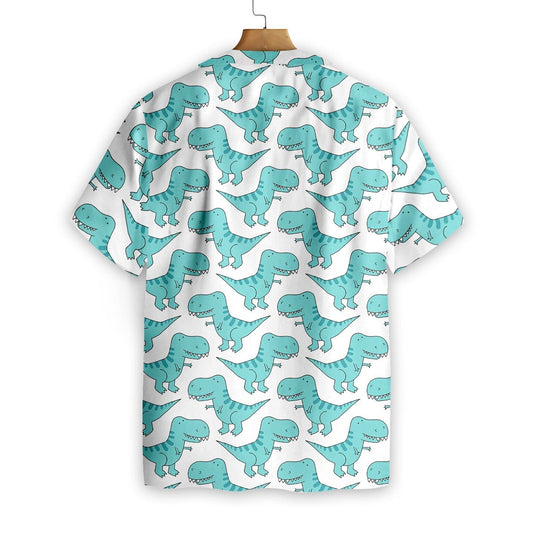 Cute Dino Blue Mint Design Hawaiian Shirt,Hawaiian Shirt Gift, Christmas Gift
