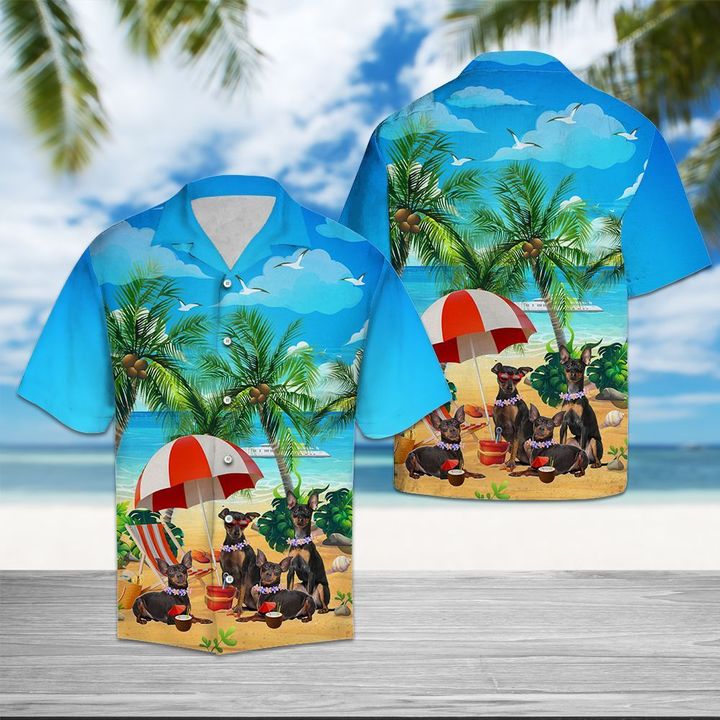 Beach Hawaii Miniature Pinscher Hawaiian ShirtHawaiian Shirt Gift, Christmas Gift