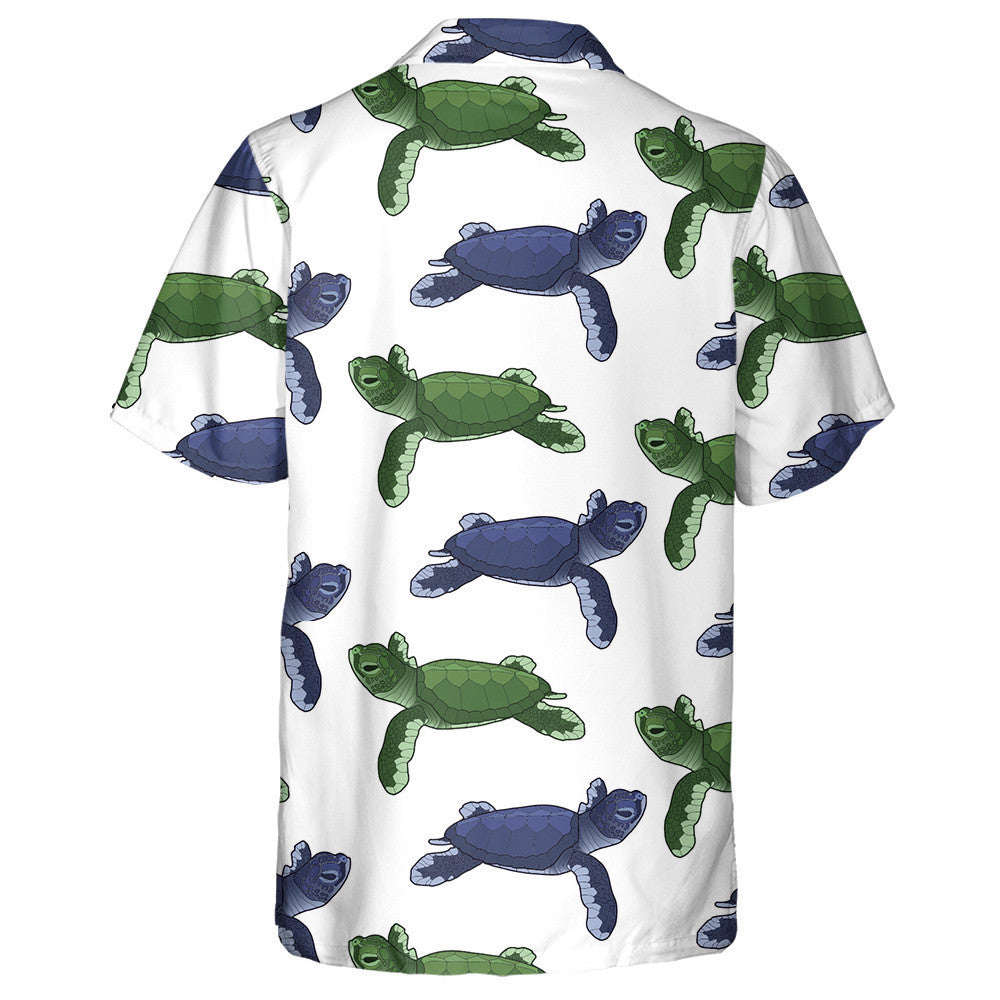 Turtar Gorm Agus Glas Leithlisithe Ar Chúlra Bán Léine Haváís, Bronntanas Léine Haváíais, Bronntanas Nollag