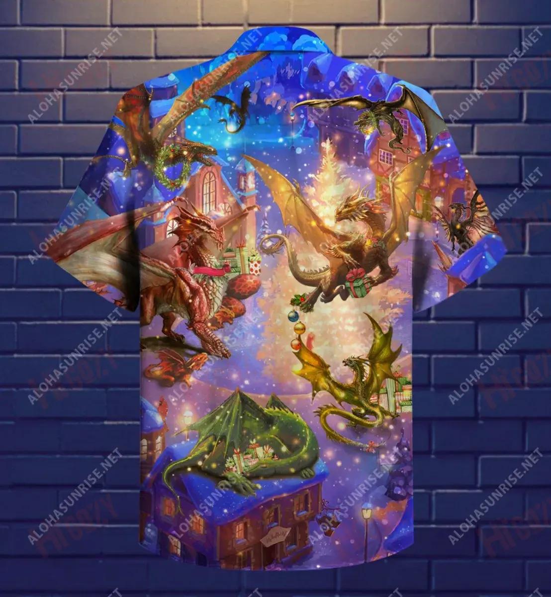Believe In The Magic Of Christmas Dragon Unisex Short Hawaiian Shirt Hobbies Tropical Shirts Custom Hawaiian Shirts Hawaiian Shirts For Women, Hawaiian Shirt Gift, Christmas Gift