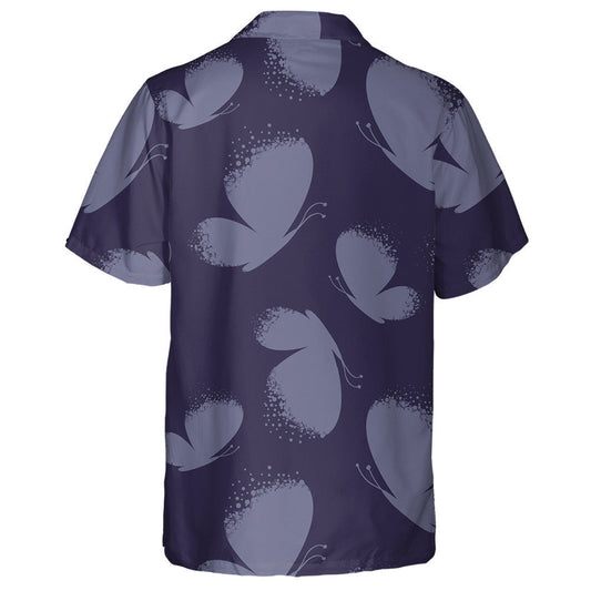 Hand Drawn Abstract Silhouette Dark Butterflies Hawaiian Shirt, Hawaiian Shirt Gift, Christmas Gift