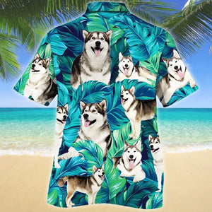 Alaskan Malamute Dog Tropical Forest Hawaiian Shirt, Hawaiian For Gift