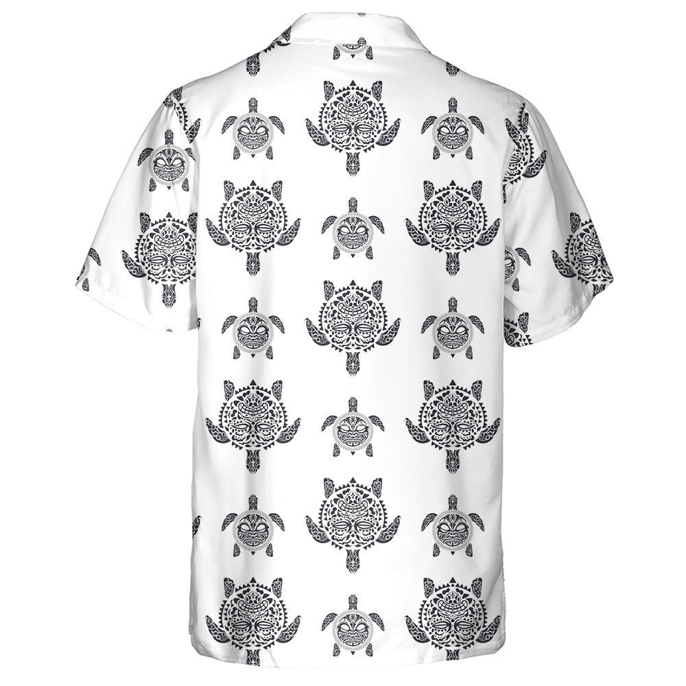 Marine Life Withsea Turtles Polynesian Tribal Hawaiian Shirt, Hawaiian Shirt Gift, Christmas Gift