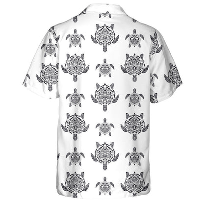 Marine Life Withsea Turtles Polynesian Tribal Hawaiian Shirt, Hawaiian Shirt Gift, Christmas Gift