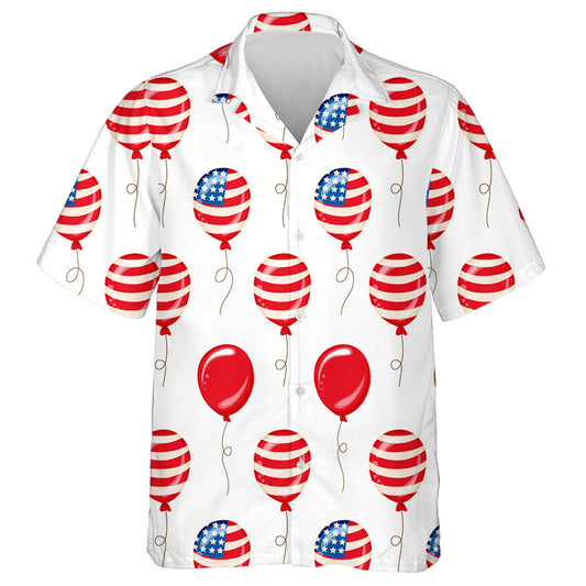 American Patriotic Balloons For Independence Day Hawaiian Shirt, Hawaiian For Gift