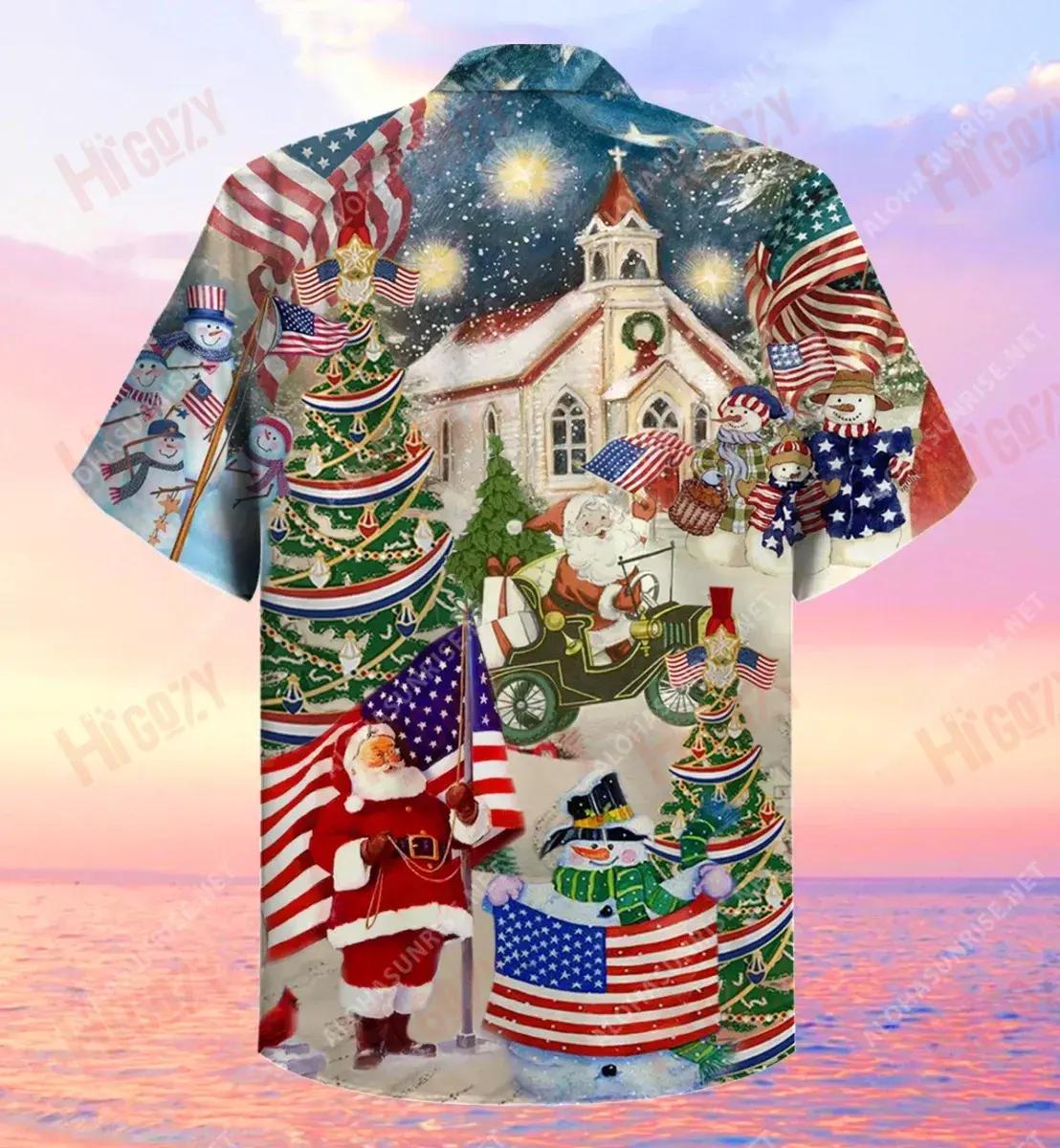 Tírghrá Meiriceánach ar an Nollaig Léine Gearr Muinchille Gearr Léinte T Aigéan Haváí Léinte Craicne Haváís Léinte haváíais do Mhná, Bronntanas Léine Haváís, Bronntanas Nollag