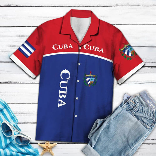 Cuba Latino American Proud Flag Pattern Hawaiian Shirt, Hawaiian Shirt Gift, Christmas Gift
