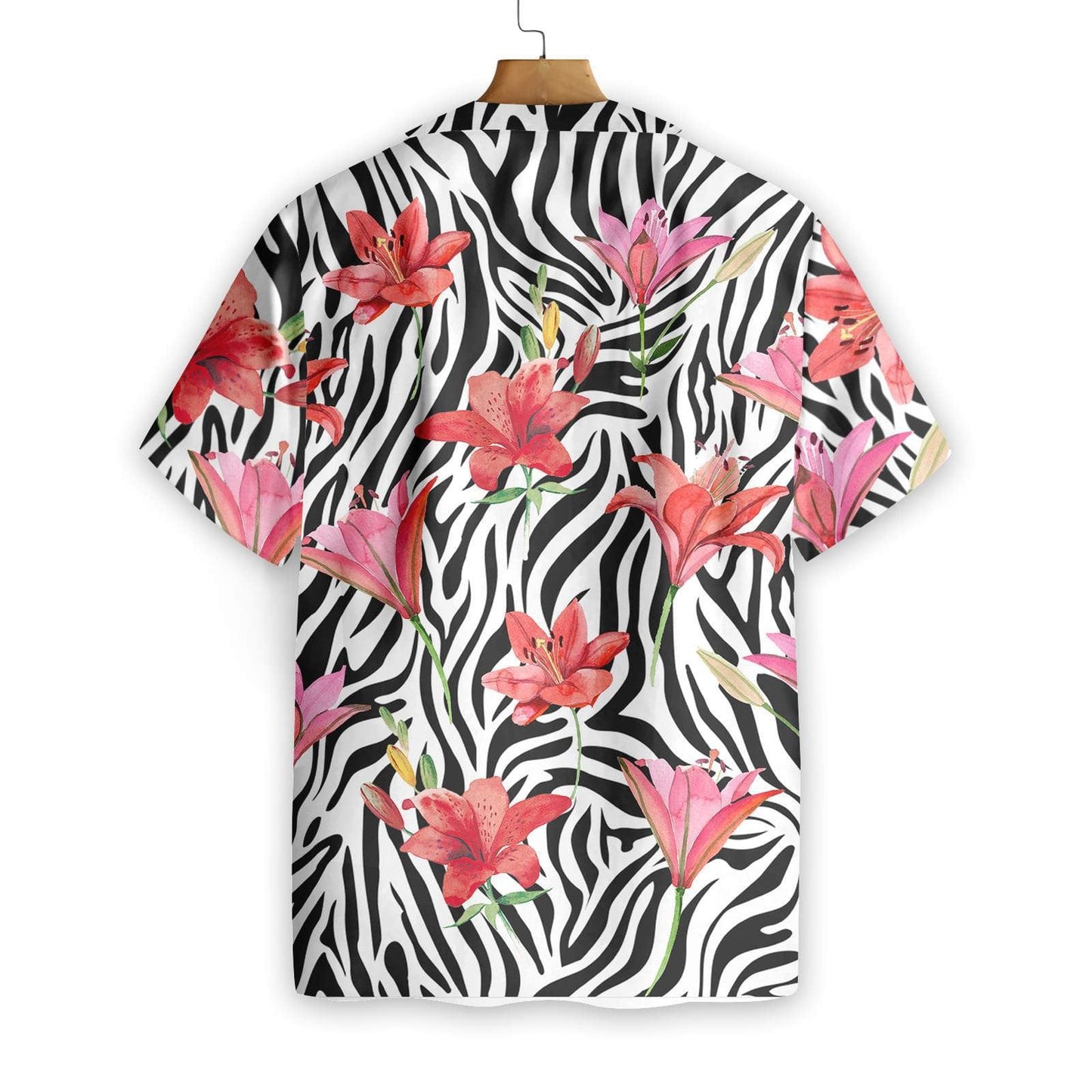 Lily Zebra Watercolor Painting Art Pattern Hawaiian Shirt,Hawaiian Shirt Gift, Christmas Gift