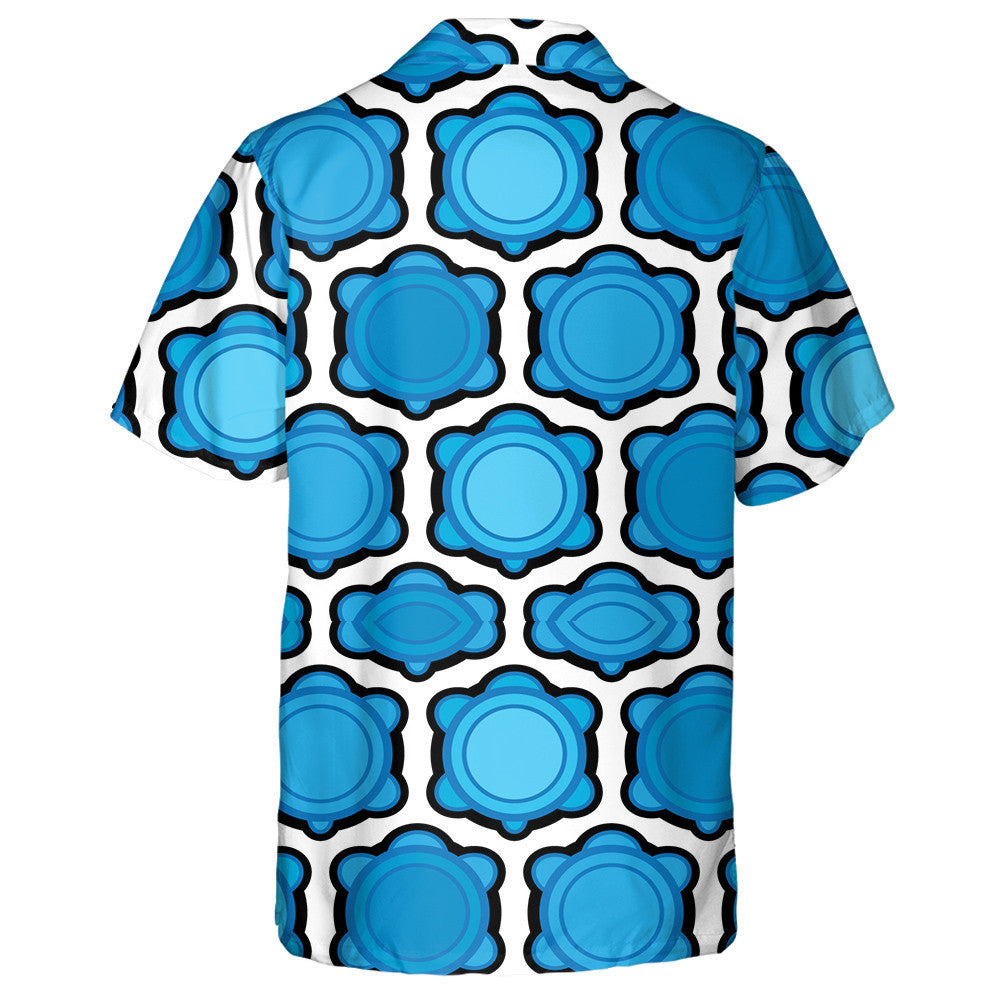 Blue Sea Turtle With A Black Outline Hawaiian Shirt, Hawaiian Shirt Gift, Christmas Gift