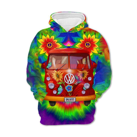 Hippie Bus Flower Theme Pretty Ornamental Hawaiian Shirt,Hawaiian Shirt Gift, Christmas Gift