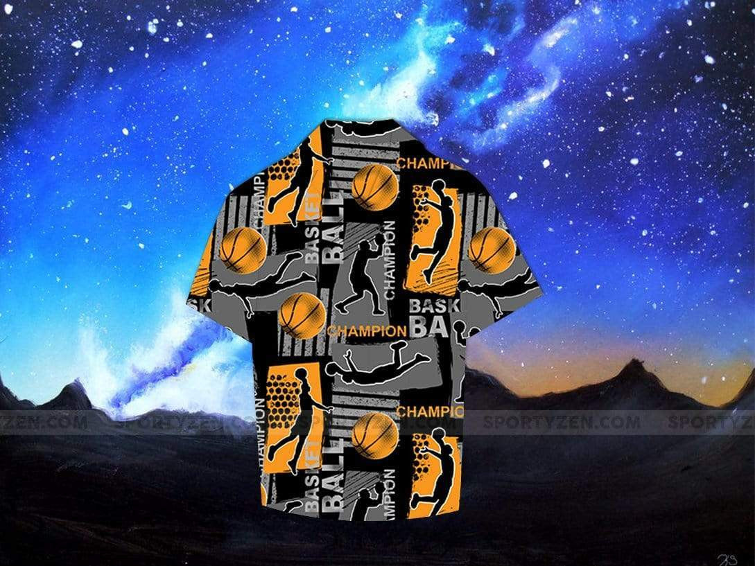 Silhouettes Basketball Player Yellow Design Hawaiian Shirt,Hawaiian Shirt Gift, Christmas Gift