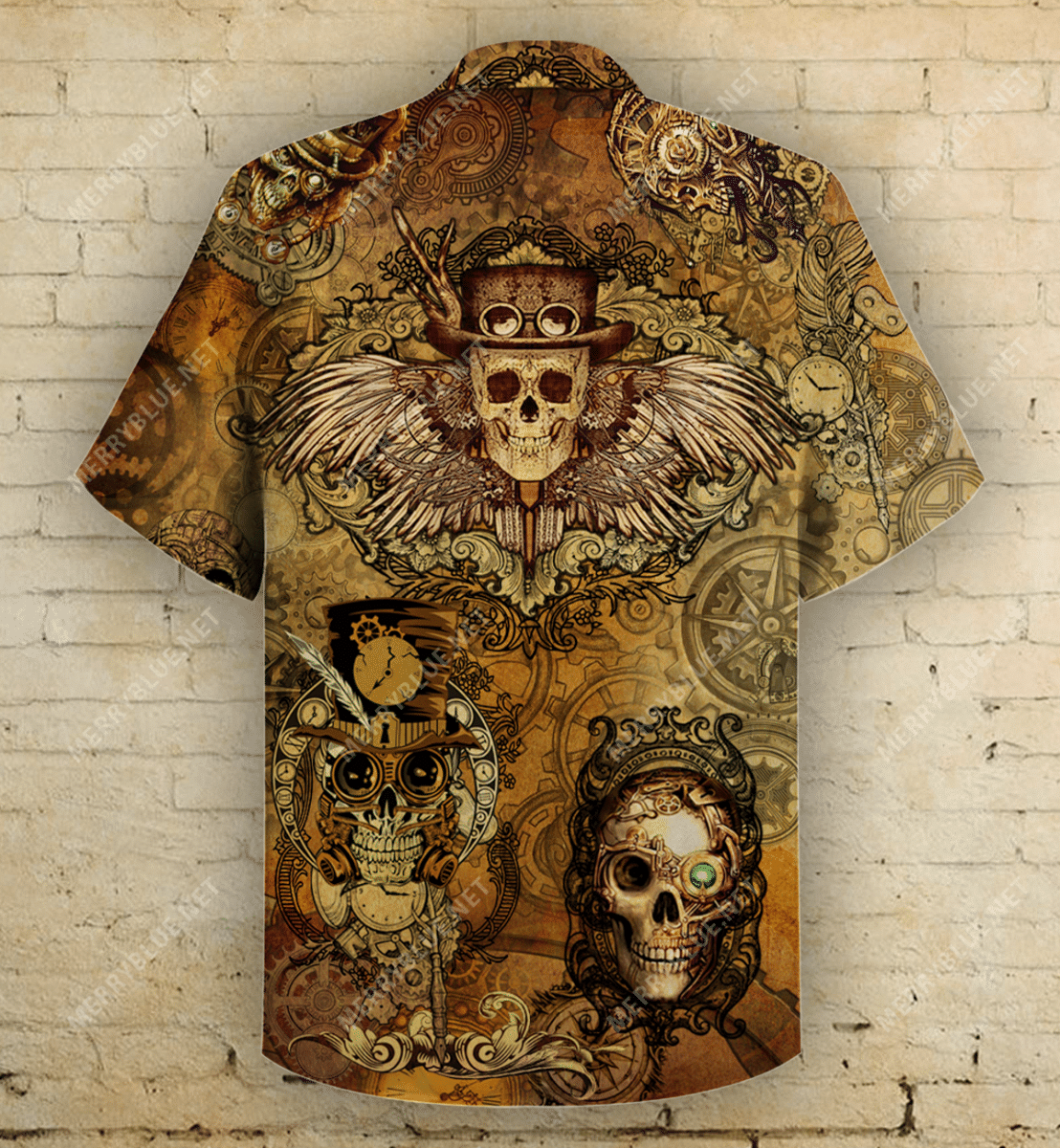 Buy Skull Steampunk Hawaiian Shirt- Hawaiian Shirts -Hawaiian Shirt Gift, Christmas Gift