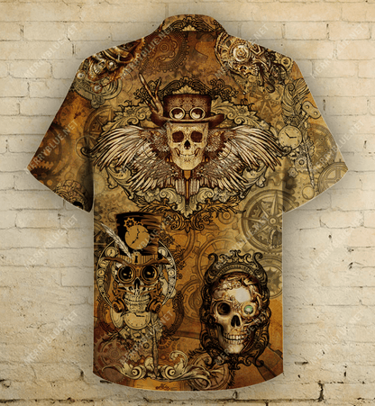 Buy Skull Steampunk Hawaiian Shirt- Hawaiian Shirts -Hawaiian Shirt Gift, Christmas Gift