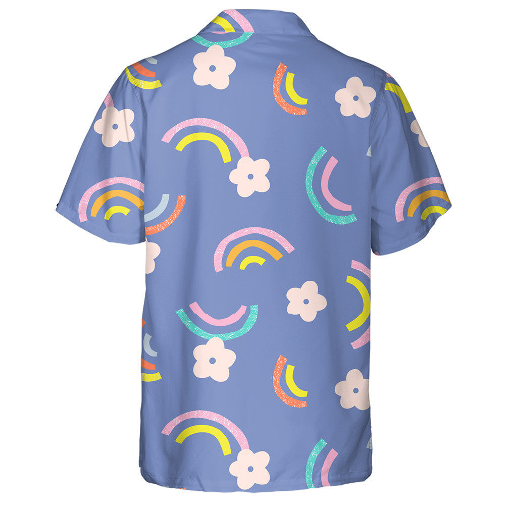 Cúlra Hippie Sícideileach le Bláthanna ar Dhearadh Bán Léine Haváís, Bronntanas Léine Haváís, Bronntanas Nollag