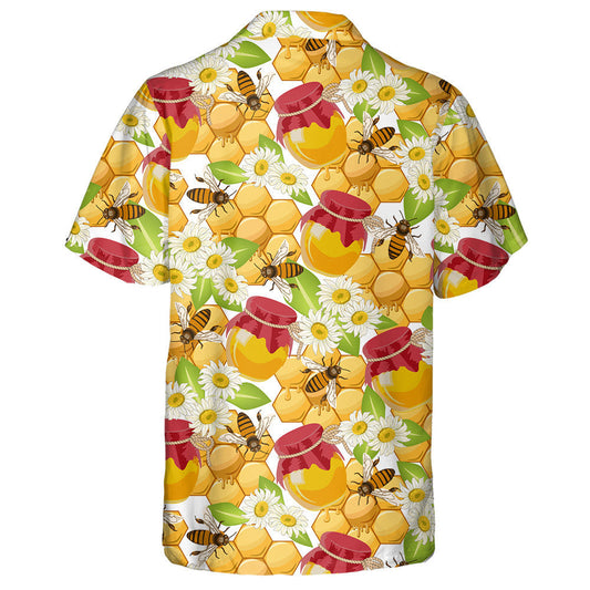 Prócaí Beacha Meala Agus Bláthanna ar Chúlra Bán Léine Haváís, Bronntanas Léine Haváis, Bronntanas Nollag