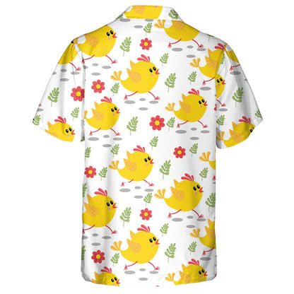 Running Chickens With Flowers And Butterflies Hawaiian Shirt,Hawaiian Shirt Gift, Christmas Gift