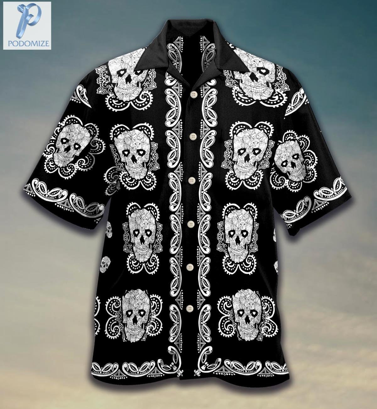 Cat Lover Sugar Skull Pattern Hawaiian Shirt, Hawaiian For Gift