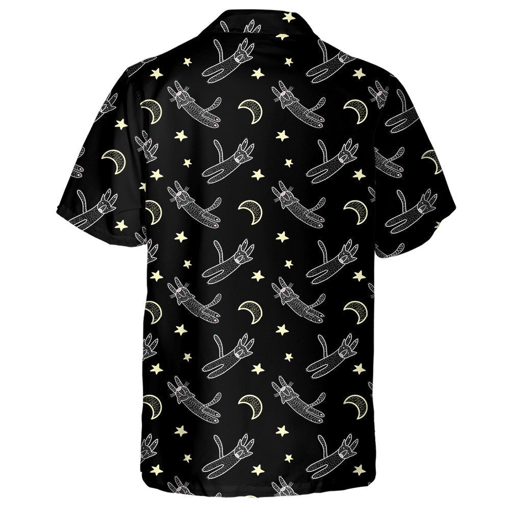 Texture With Cats On Black Background Hawaiian Shirt,Hawaiian Shirt Gift, Christmas Gift