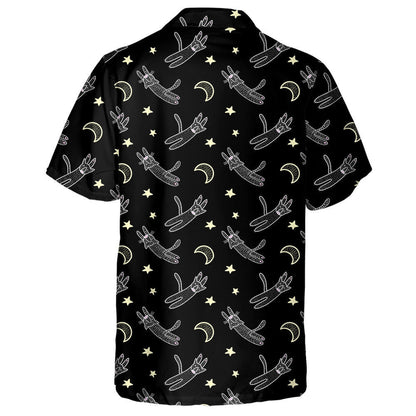 Texture With Cats On Black Background Hawaiian Shirt,Hawaiian Shirt Gift, Christmas Gift