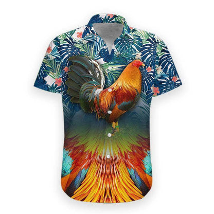 Kawaii Powerful Rooster Crazy Ornamental Hawaiian Shirt, Hawaiian For Gift