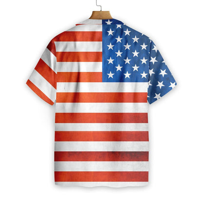 American Flag Stripe Background Pattern Hawaiian Shirt, Hawaiian For Gift