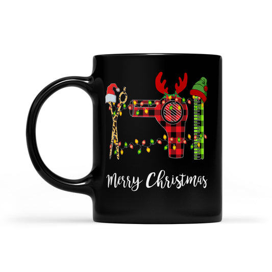 Nollaig Shona Bronntanais Gruaigeadóir Greannmhar Xmas Black Mug Bronntanais Don Nollaig