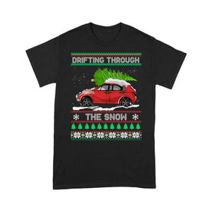 Ugly Christmas Drifting Through The Snow Funny Sweater - Standard T-shirt  Tee Shirt Gift For Christmas