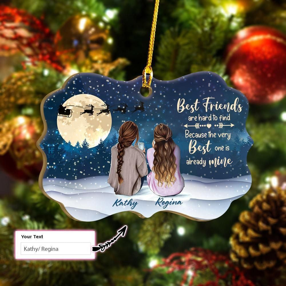 Best Friends For Life Christmas Custom Ornament, Christmas Ornament Gift, Christmas Gift, Christmas Decoration