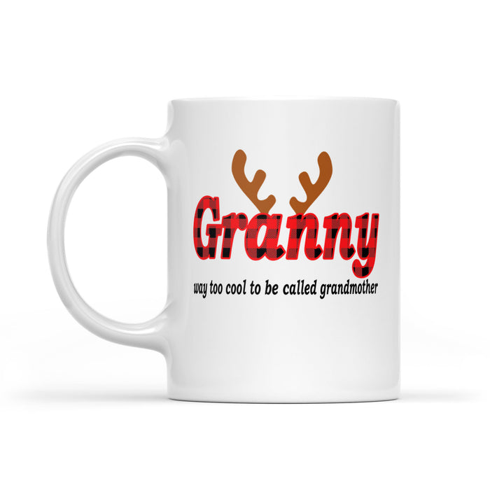 Granny Way Too Cool Too Be Called Grandmother Christmas  White Mug Gift For Christmas