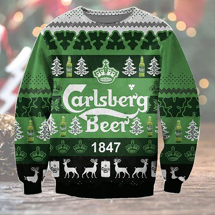 Carlsberg Ugly Sweater Beer Drinking Christmas, Christmas Ugly Sweater, Christmas Gift, Gift Christmas 2024