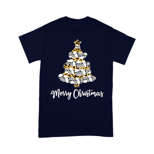 Merry Christmas Funny Skull Leopard Leather Christmas Tree  Tee Shirt Gift For Christmas